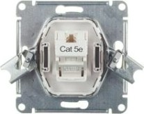 Розетка компьютерная Systeme Electric AtlasDesign RJ45 1-м кат.5e механизм белая [ATN000183]
