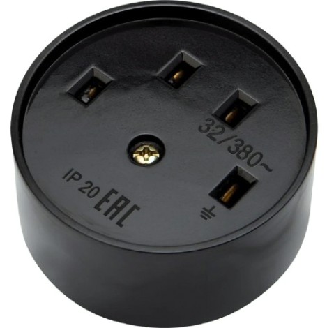 Розетка REXANT 11-8525 РШ для электрической плиты 32А, 380В, 3Р+РЕ (ОУ) ч