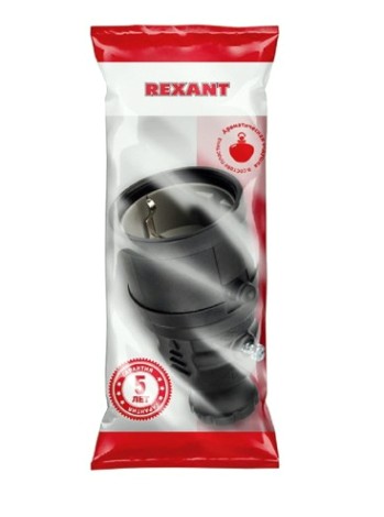 Розетка REXANT 111-005 переносная влагозащищенная, с/з, 16A, IP20/44 кауч