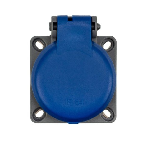 Розетка REXANT 111-008 влагозащищенная с крышкой (панельная), с/з, с/у, 1