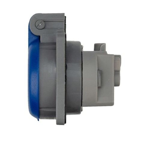 Розетка REXANT 111-008 влагозащищенная с крышкой (панельная), с/з, с/у, 1