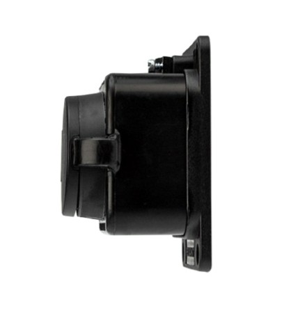 Розетка REXANT 111-111 каучуковая 1 гнездо с крышкой черная, с/з, 16А