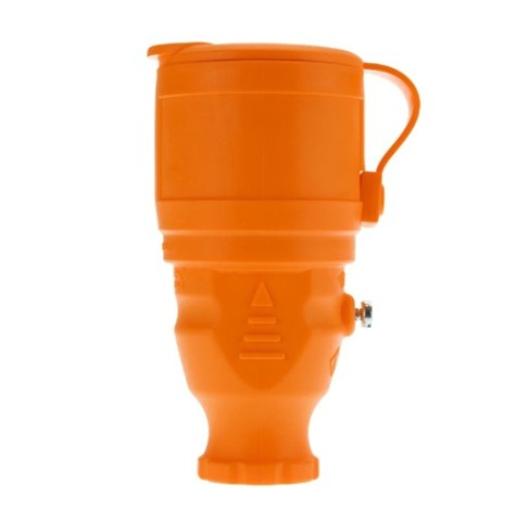 Розетка REXANT 111-123 каучуковая 1 гнездо с крышкой переносная оранжевая