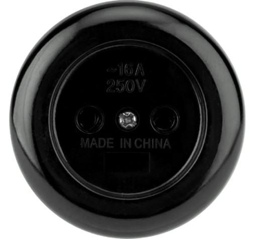 Розетка штепсельная REXANT 11-8980 карболитовая открытой установки б/з 16А, черная