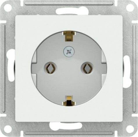 Розетка Systeme Electric AtlasDesign 1-м 16а ip20 с заземл., белая ATN000143 [ATN000143]