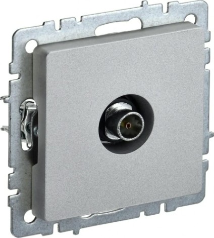 Розетка телевизионная IEK Brite РТВ11-0-БрА оконечная TV алюм. [BR-A10-O-K47]