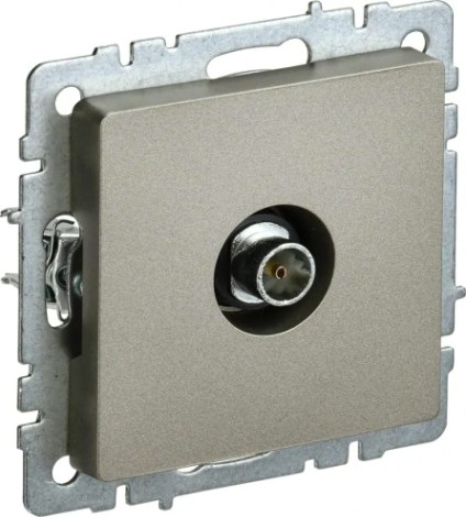 Розетка телевизионная IEK Brite РТВ11-0-БрШ оконечная TV шампань [BR-A10-O-K37]