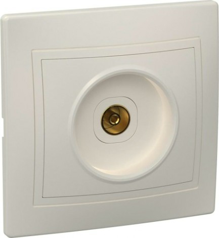 Розетка телевизионная IEK Кварта РТВ10-ККм TV 1-м IP20 крем. [EAK10-K33-DM]