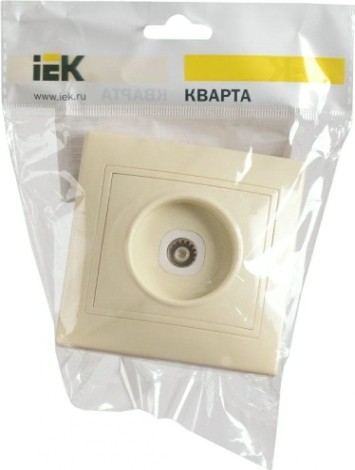 Розетка телевизионная IEK Кварта РТВ10-ККм TV 1-м IP20 крем. [EAK10-K33-DM]