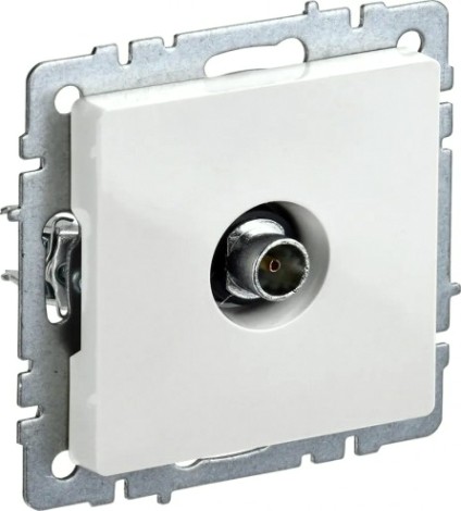 Розетка телевизионная IEK TV BriteРТВ11-0-БрБ оконечная, белая [BR-A10-O-K01]