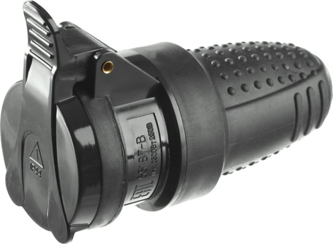 Розетка ЗУБР Профессионал обрезиненная, 16A/250B, IP44 [55187-B]