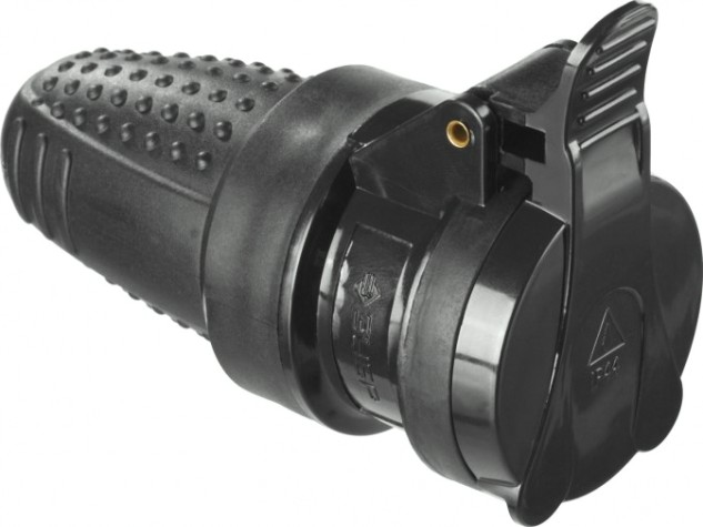 Розетка ЗУБР Профессионал обрезиненная, 16A/250B, IP44 [55187-B]