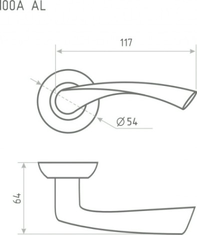 Ручка дверная НОРА-М 100 А AL комплект "Белый" [17233]