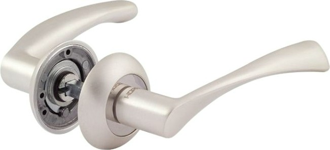 Ручка дверная НОРА-М 100 А AL комплект "Белый жемчуг" [16730]