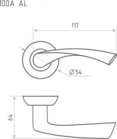 Ручка дверная НОРА-М 100 А AL комплект "Белый жемчуг" [16730]