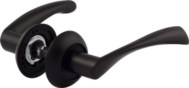 Ручка дверная НОРА-М 100 А AL комплект "Черный" [17222]