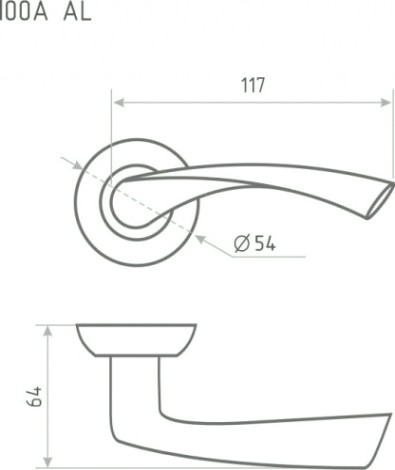 Ручка дверная НОРА-М 100 А AL комплект "Черный" [17222]