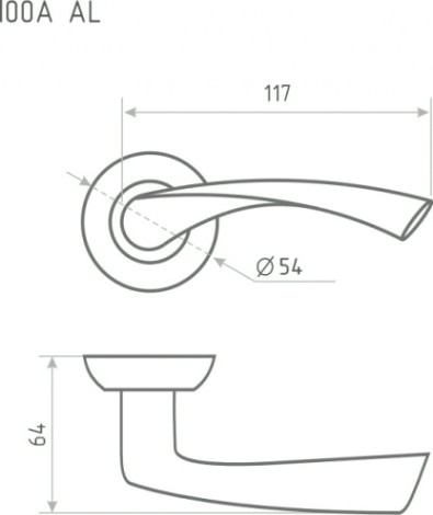 Ручка дверная НОРА-М 100 А AL комплект "Графит" [16390]
