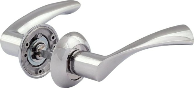 Ручка дверная НОРА-М 100 А AL комплект "Хром" [15397]