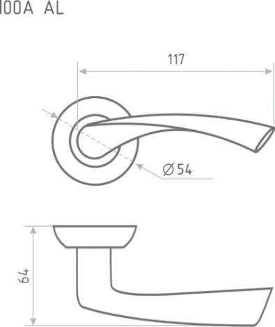 Ручка дверная НОРА-М 100 А AL комплект "Матовое золото" [15300]