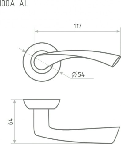 Ручка дверная НОРА-М 100 А AL комплект "Матовый кофе" [16088]
