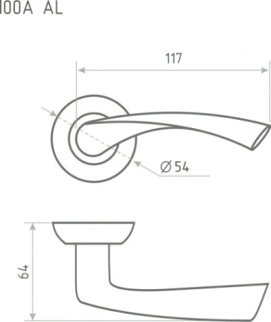 Ручка дверная НОРА-М 100 А AL комплект "Матовый никель" [15312]