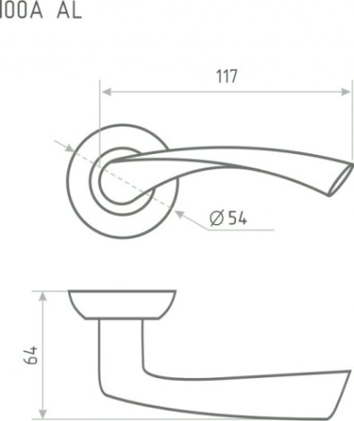 Ручка дверная НОРА-М 100 А AL комплект "Старая бронза" [15399]
