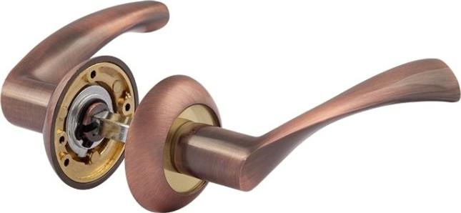 Ручка дверная НОРА-М 100 А AL комплект "Старая медь" [15398]