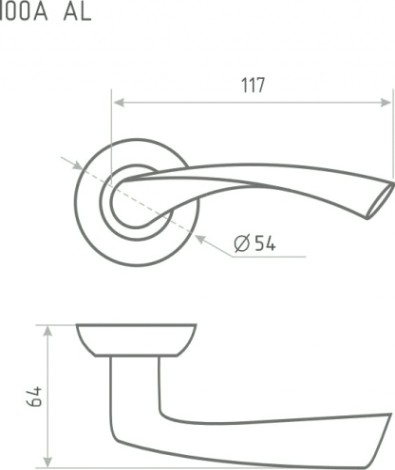 Ручка дверная НОРА-М 100 А AL комплект "Старая медь" [15398]