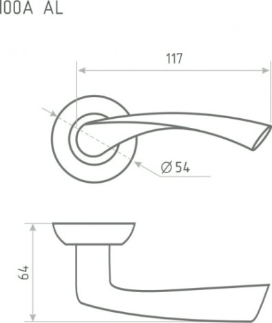 Ручка дверная НОРА-М 100 А AL комплект "Золото" [15299]