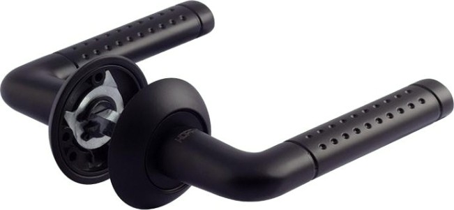 Ручка дверная НОРА-М 101 А AL комплект "Черный" [18544]