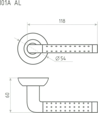 Ручка дверная НОРА-М 101 А AL комплект "Хром" [15314]