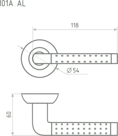 Ручка дверная НОРА-М 101 А AL комплект "Матовый кофе" [16052]
