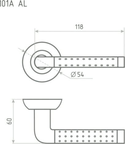 Ручка дверная НОРА-М 101 А AL комплект "Золото" [15313]