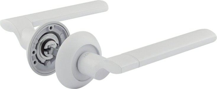 Ручка дверная НОРА-М 103 А AL комплект "Белый" [17235]