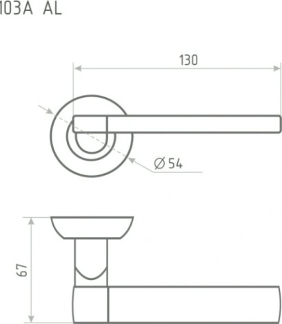 Ручка дверная НОРА-М 103 А AL комплект "Белый" [17235]
