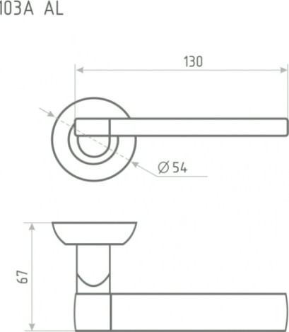 Ручка дверная НОРА-М 103 А AL комплект "Графит" [16391]
