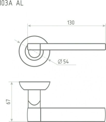 Ручка дверная НОРА-М 103 А AL комплект "Хром" [15319]