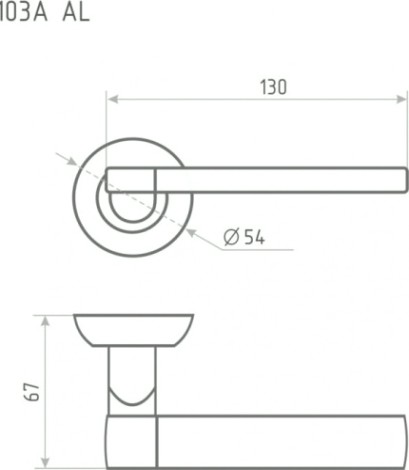 Ручка дверная НОРА-М 103 А AL комплект "Матовый никель" [15913]