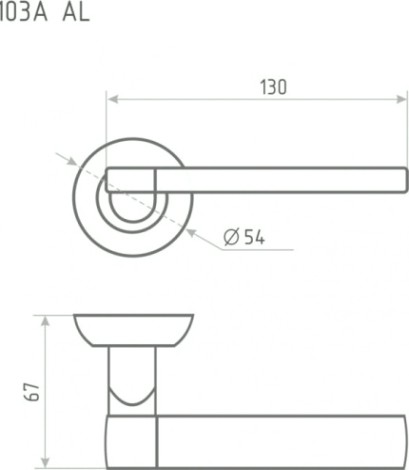 Ручка дверная НОРА-М 103 А AL комплект "Золото" [15318]