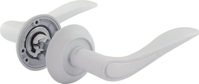 Ручка дверная НОРА-М 105 А Al комплект "Белый" [17236]