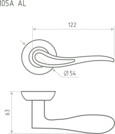 Ручка дверная НОРА-М 105 А Al комплект "Белый" [17236]