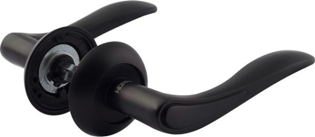 Ручка дверная НОРА-М 105 А Al комплект "Черный" [18507]