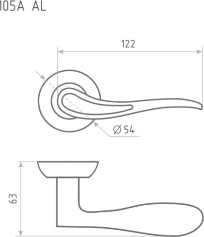 Ручка дверная НОРА-М 105 А Al комплект "Черный" [18507]