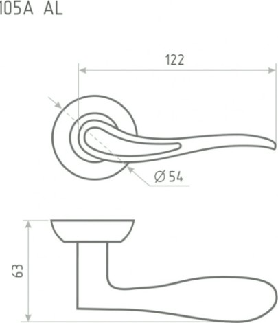 Ручка дверная НОРА-М 105 А Al комплект "Хром" [15501]