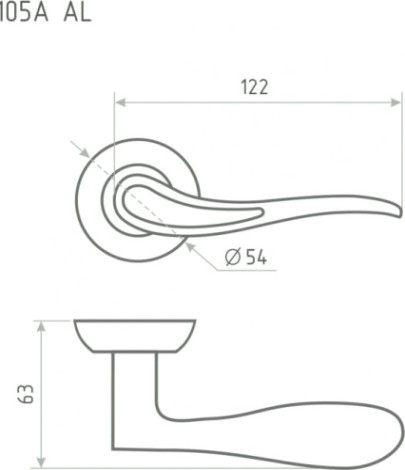 Ручка дверная НОРА-М 105 А Al комплект "Матовый кофе" [15502]
