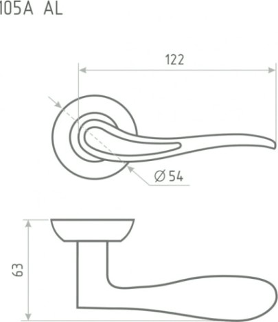 Ручка дверная НОРА-М 105 А Al комплект "Матовый никель" [15503]