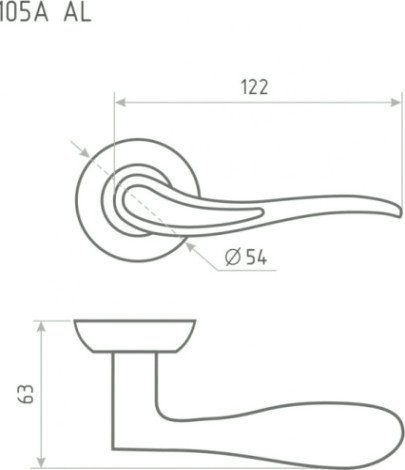 Ручка дверная НОРА-М 105 А Al комплект "Старая медь" [15940]