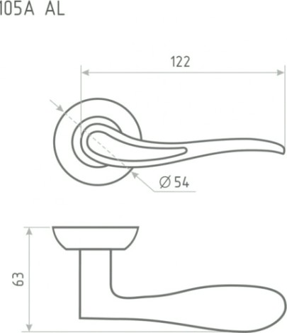 Ручка дверная НОРА-М 105 А Al комплект "Золото" [15500]