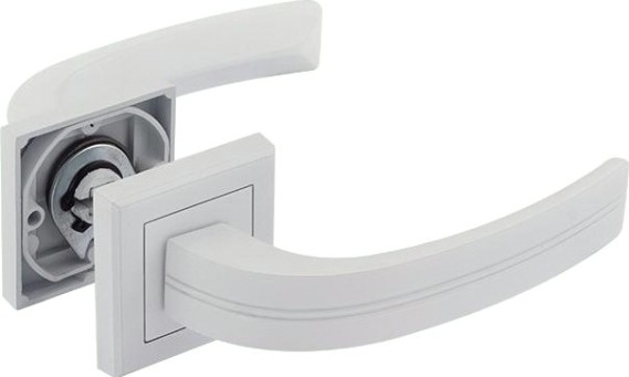 Ручка дверная НОРА-М 106 К Al комплект "Белый" [17237]